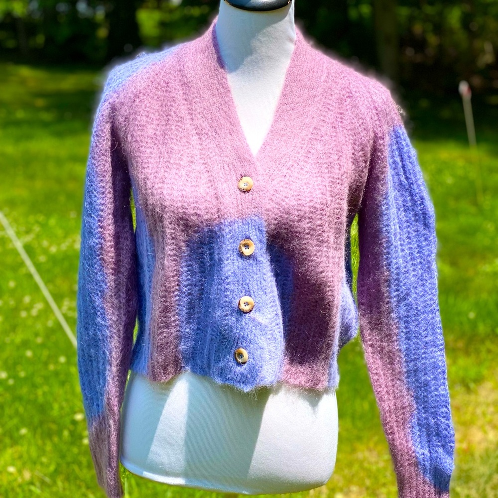 NWT Diesel Purple Pink Wool Mohair Cardigan Size XS
